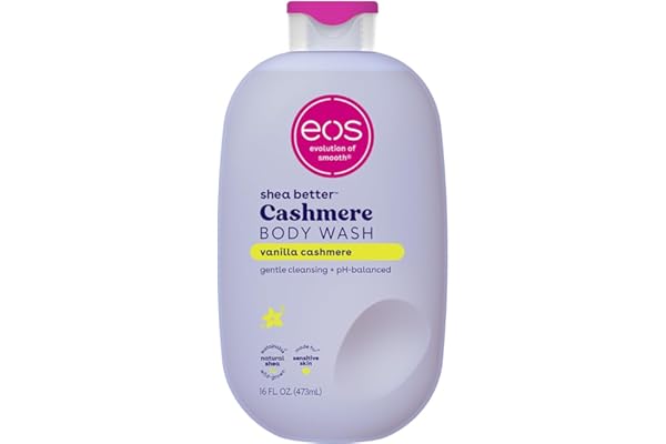 eos Body Wash, Vanilla, Moisturizing Creamy Gel Formula with Shea Butter, Glycerin, Vitamin E, pH Balanced, Sensitive Skin, V