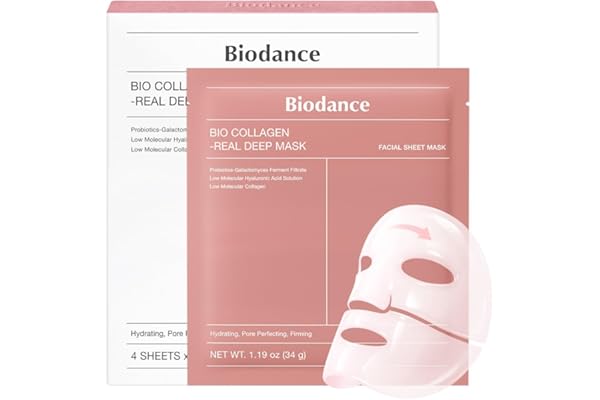 BIODANCE Bio-Collagen Real Deep Mask, Hydrating Overnight Hydrogel Face Mask, Pore Minimizing, Elasticity, Plumping, Travel E