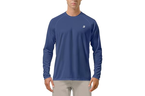 Roadbox Mens UPF 50+ UV Sun Protection Shirts Outdoor Long Sleeve SPF Rash Guard for Fishing Hiking Swimming Running