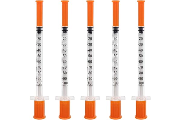 U-100 1cc Syringes with Needle 31G 5/16 inch (8mm),Individual Pack of 36