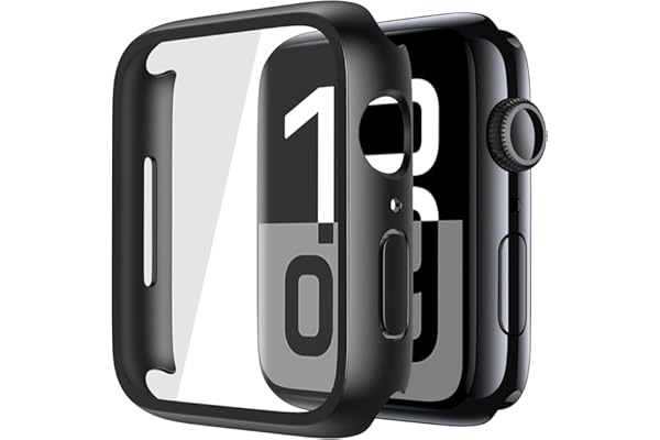 Misxi 2 Pack Tempered Glass Case Compatible for Apple Watch Series 11 (2025) Series 10 46mm, Screen Protector Cover for iWatc
