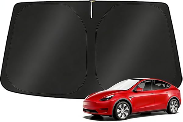 KUST Windshield Sun Shade for 2017-2026 Tesla Model Y/Model 3 Sunshade Accessories (Fit 2025-2026 Model Y Juniper / 2024 Mode