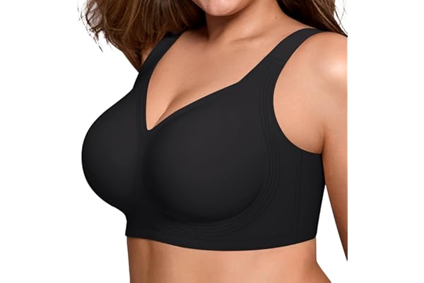 LetsJoli Bras for Women Supportive Wireless Push Up Bra Full Coverage No Underwire Seamless Plus Size for Older Women