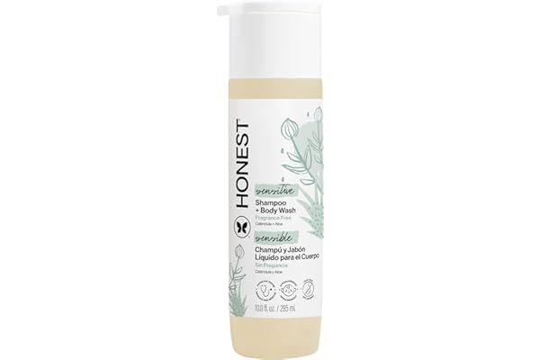 The Honest Company 2-in-1 Baby Shampoo & Body Wash, Fragrance-Free, Tear-Free, Hypoallergenic, Naturally Derived, Sensitive S