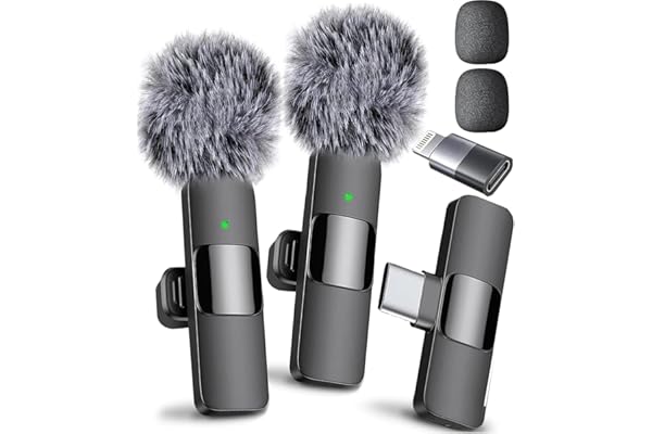 Mini Mic Pro (Latest Model – #1 Microphone for iPhone & Android, Wireless Mini Microphone, Clear Voice, Noise Cancelling, Lav