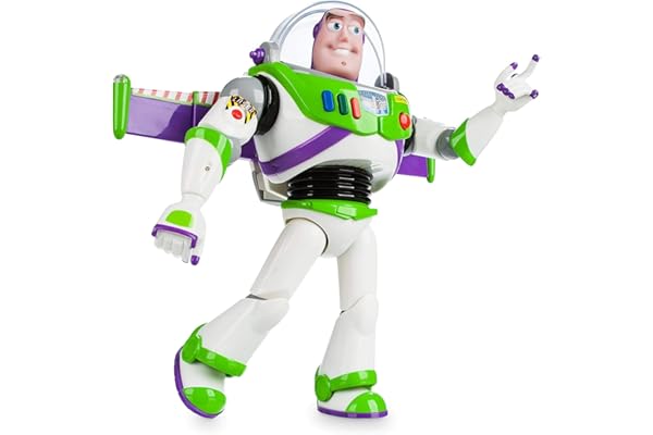 Disney Store Official Buzz Lightyear Interactive Talking Action Figure from Toy Story, Features 10+ English Phrases, Interact