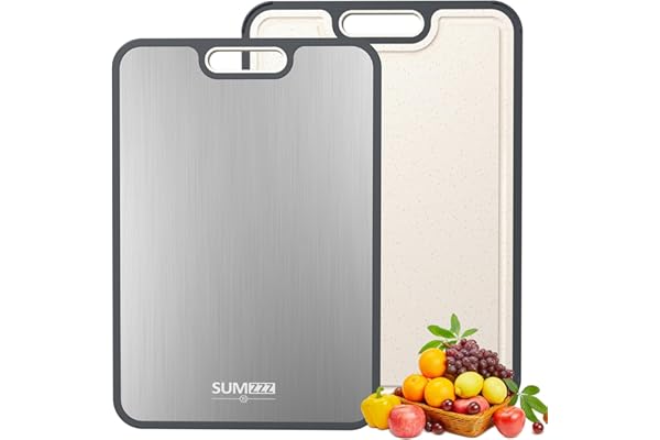 Titanium Cutting Board for Kitchen, Cutting Board Double Sided Food Grade, Pure Titanium/PP, Easy to Clean Large Size 15”×10.