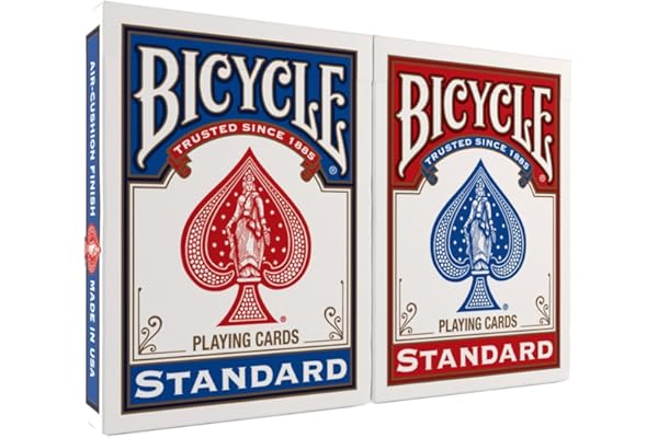 Bicycle Standard Playing Cards, Standard Poker Size Deck of Cards, Red & Blue (2 Pack), Classic Cards for Poker, Blackjack, F