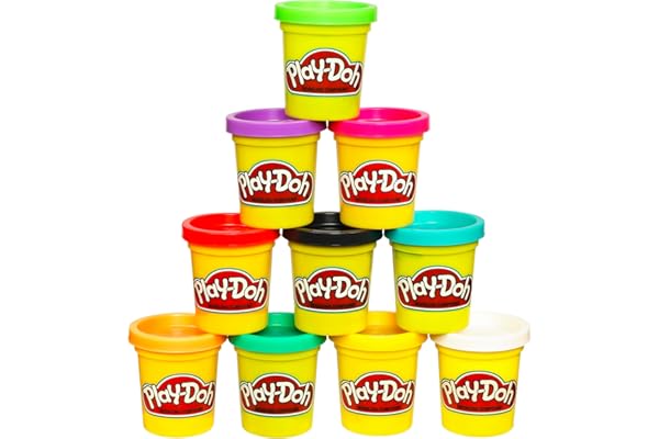 Play Doh Modeling Compound 10-Pack Case of Assorted Colors, Non-Toxic 2 oz. Cans, Back to School Gifts, Prizes, & Party Favor