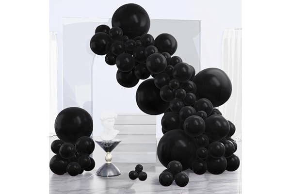 PartyWoo Black Balloons 140 pcs Different Sizes of 18 12 10 5 Inch Black Balloons Arch Kit Garland for Baby Shower Birthday G