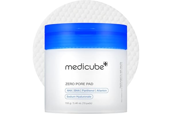 medicube Toner Pads Zero Pore Pad 2.0 | Dual-Textured Facial Pad for Exfoliation and Pore Care with 4.5% AHA Lactic Acid, 0.4