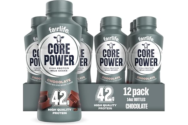Core Power Elite High Protein Shake, Chocolate, 42g Bottle, 14oz, 12 Pack