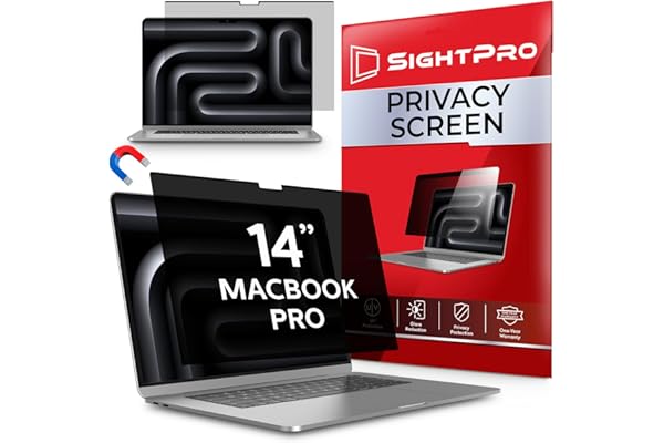 SightPro Magnetic Privacy Screen for MacBook Pro 14 Inch (2021-2026, M1-M5, Pro, Max) Patented Removable Laptop Privacy Filte