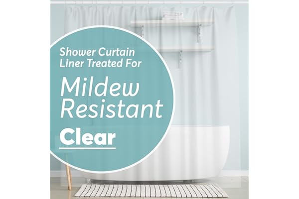 BigFoot Clear Shower Curtain - 72x72 Odorless Plastic with Magnets, Washable Long Bathroom Curtain - Premium PEVA Waterproof 