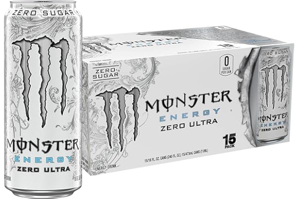 Monster Energy Zero Ultra, Sugar Free Energy Drink, 16 Ounce | Pack of 15