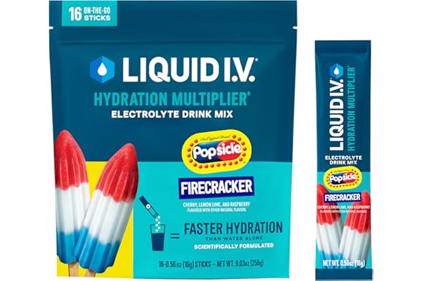 Liquid I.V.® Hydration Multiplier - Popsicle Firecracker | Electrolyte Powder Drink Mix | 1 Pack (16 Servings)