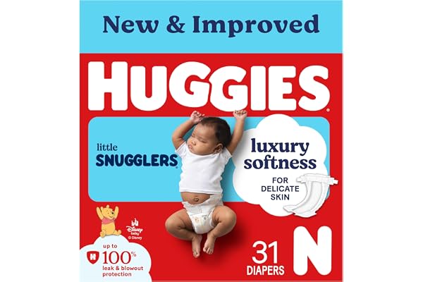 Huggies Size Newborn Diapers, Little Snugglers Baby Diapers, Size Newborn (up to 10 lbs), 31 Count, Packaging May Vary