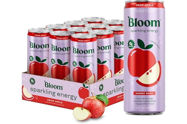 Bloom Nutrition Sparkling Energy Drink - Natural Caffeine, Zero Sugar, 180mg Caffeine - Antioxidant-Rich with Green Coffee Be