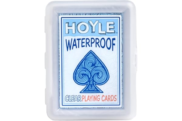 Hoyle Waterproof Playing Cards, Clear Plastic Deck of Cards for Outdoor Card Games, Camping, Beach, Pool & Travel Games (1 De