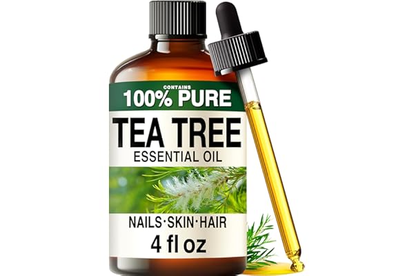100% Pure Tea Tree Oil - 4 Fl Oz Tea Tree Essential Oil for Hair, Skin, Diffuser, Aromatherapy & DIY Soap Making Scent