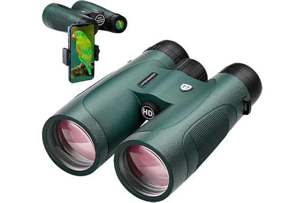 15x52 HD Binoculars for Adults High Powered with Upgraded Phone Adapter - Large View Binoculars with Clear Low Light Vision -