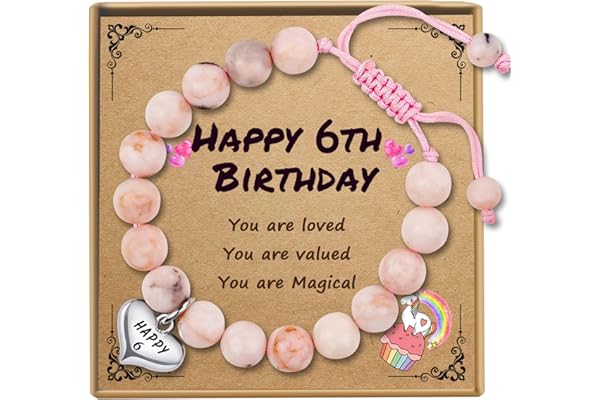 Sereney Birthday Gifts for Girls, Beaded Bracelets as 1/2 1 2 3 4 5 6 7 8 9 10 11 12 13 14 15 16 Year Old Birthday Gift, Adju