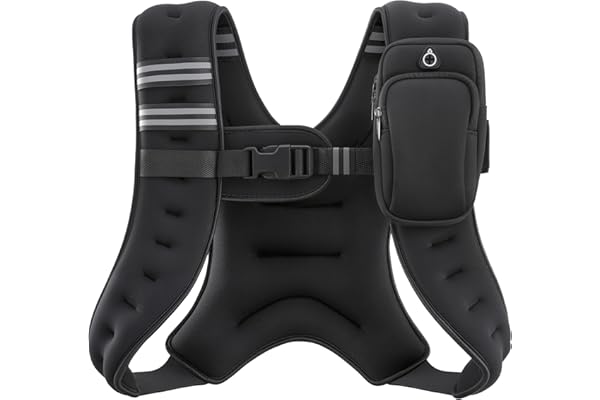 ZELUS Weighted Vest, 6lb/8lb/12lb/16lb/20lb/25lb/30lb Weight Vest with Reflective Stripe for Workout, Strength Training, Runn