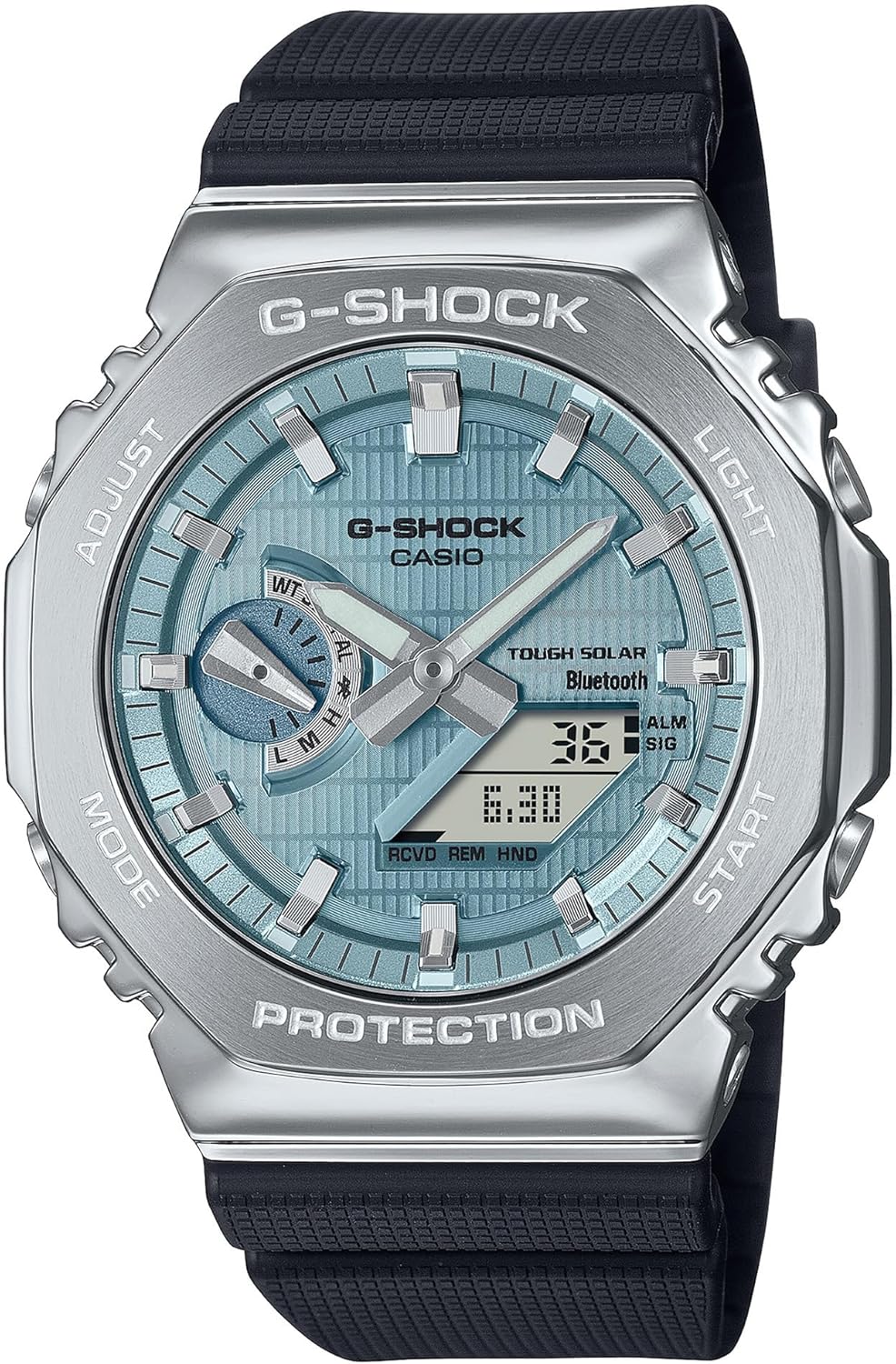 G-Shock Casio G-Steel Solar Connected Blue Dial Black Resin Strap Watch - GBM2100A-1A2